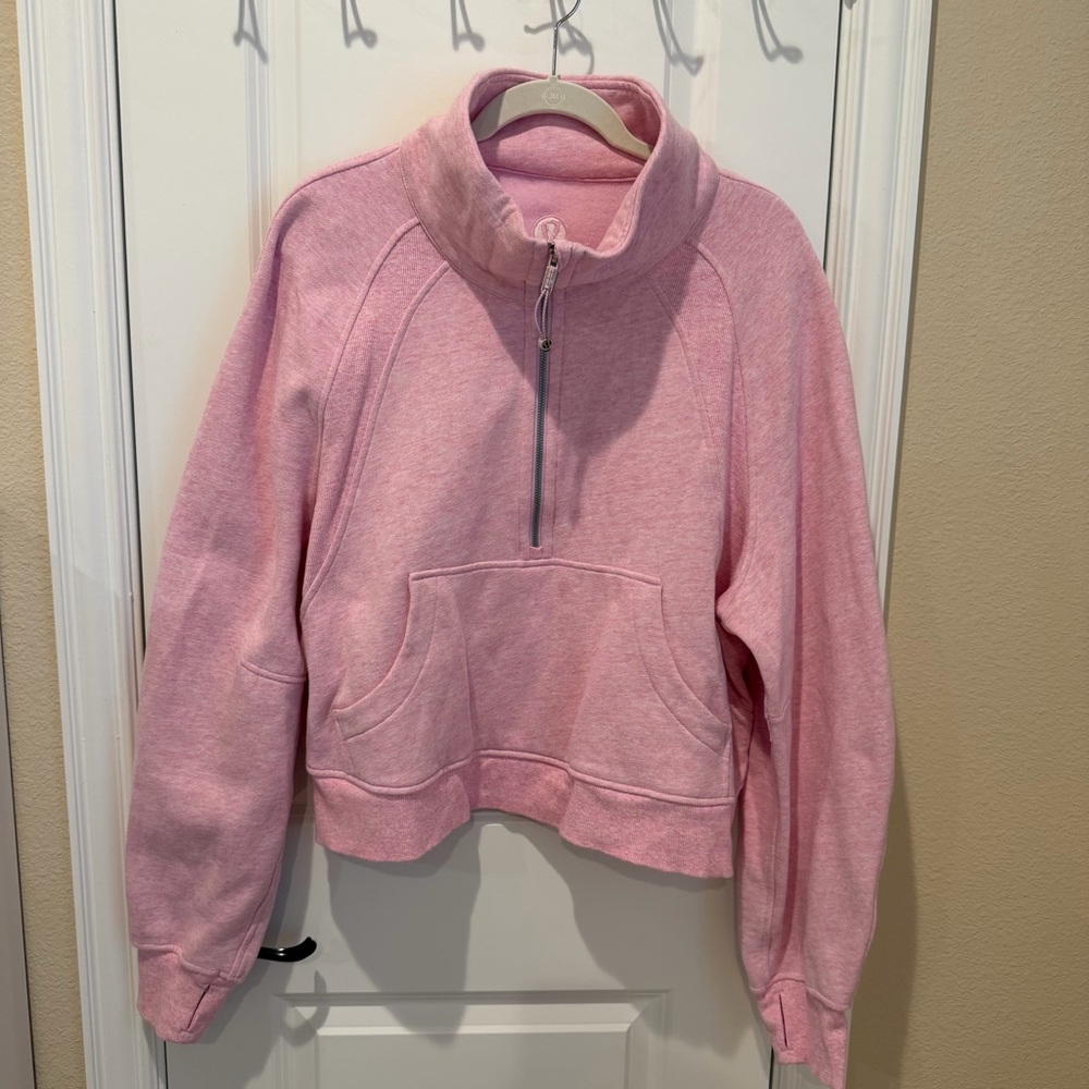 Lululemon Oversized Scuba Half Zip Funnel Neck Heathered Vita Pink